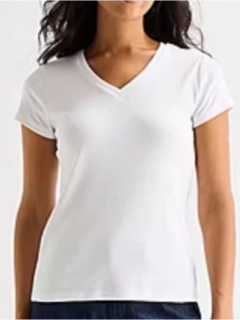 NWT Women’s Liz Claiborne Size Large Short Sleeve V-Neck Cotton Stretch T-Shirt